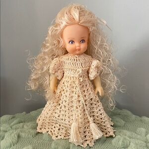 Elegant Cream Crochet Dress Doll -air freshener
